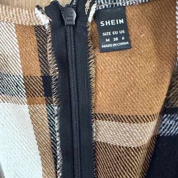 SHEIN Women’s Size Medium Plaid Zip-Up Dress - Picture 3 of 3